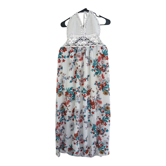 Lilbetter Elegant Floral Halter Maxi Dress Sz L - Picture 3 of 8